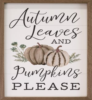 Autumn Leaves Pumpkins Please White